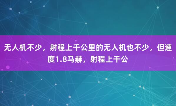 无人机不少,射程上千公里的无人机也不少,但速度1.8马赫,射程上千公